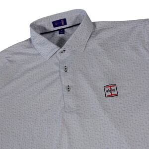 Stitch Geometric Floral Performance Gray Weyhill Golf Polo Shirt Peru XL